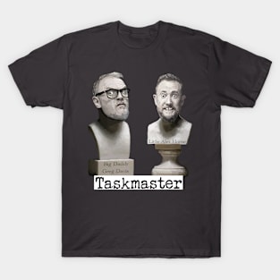 Taskmaster statues with text - Greg Davis & Alex Horne - sticker, card, cushion, socks T-Shirt